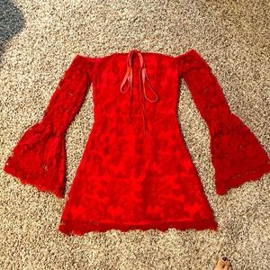 LOVERS + FRIENDS red encase dress